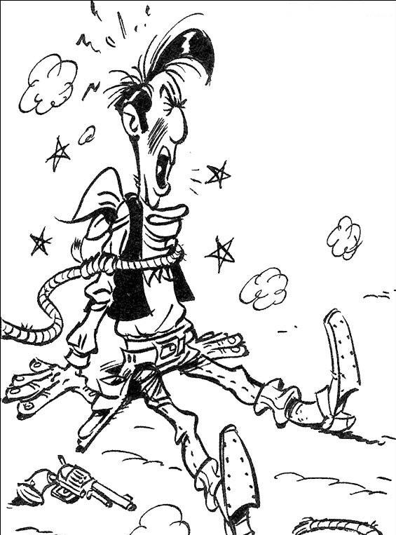 coloriage lucky luke attache